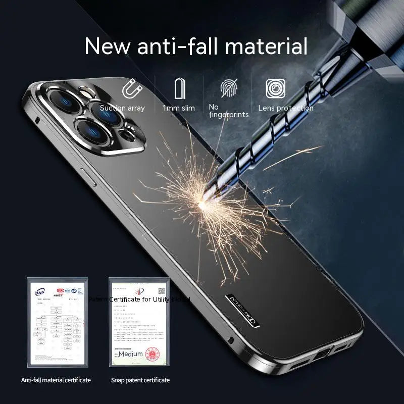 Funda de Metal de aleación de aluminio para iPhone 15, 14, 13, 11, 12 Pro Max, lente de cámara completa, protector de Color Original, cubierta trasera ultrafina