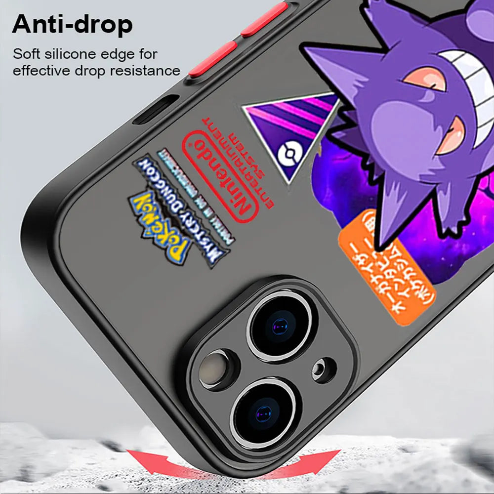 Funda de Pokémon Gengar de lujo para iPhone 15 SE XS X 14 Plus 11 12 Mini 13 Pro Max 8 XR 7 6S Plus 13 Mini XS Max Coque Soft Cover