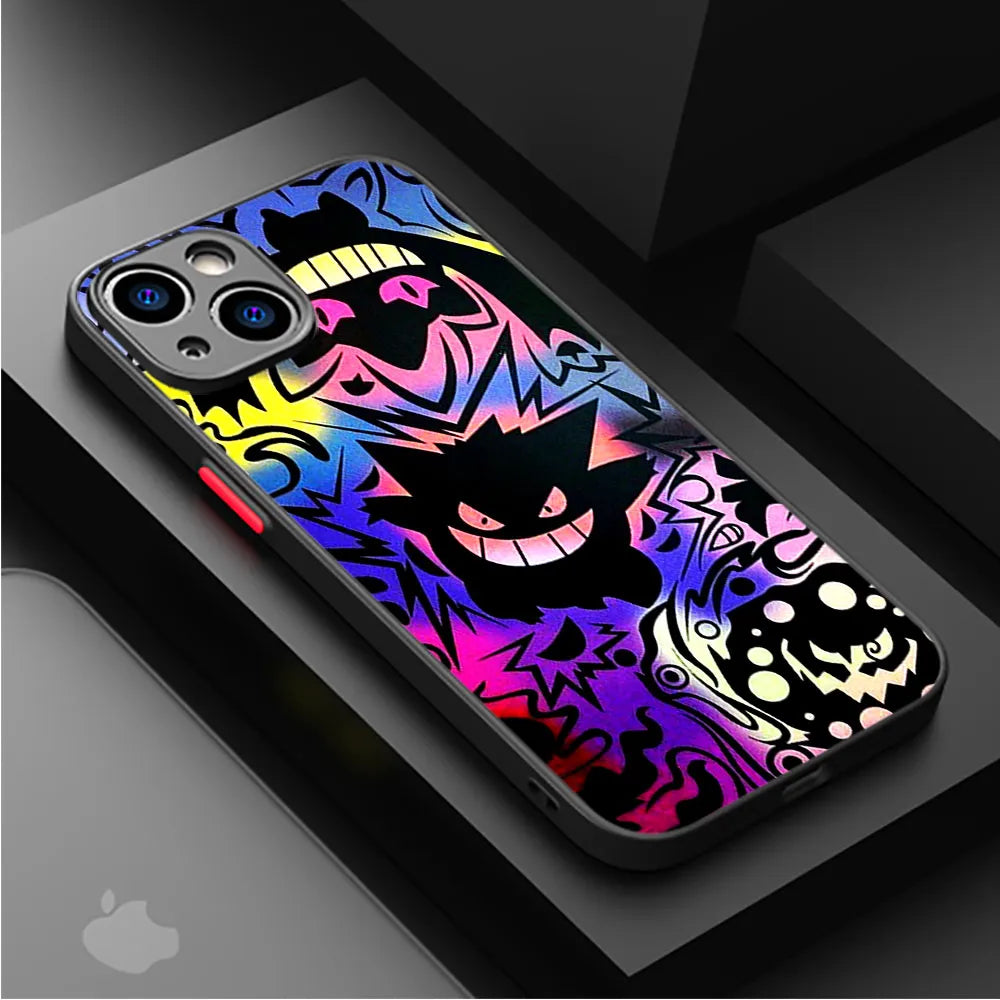 Funda de Pokémon Gengar de lujo para iPhone 15 SE XS X 14 Plus 11 12 Mini 13 Pro Max 8 XR 7 6S Plus 13 Mini XS Max Coque Soft Cover