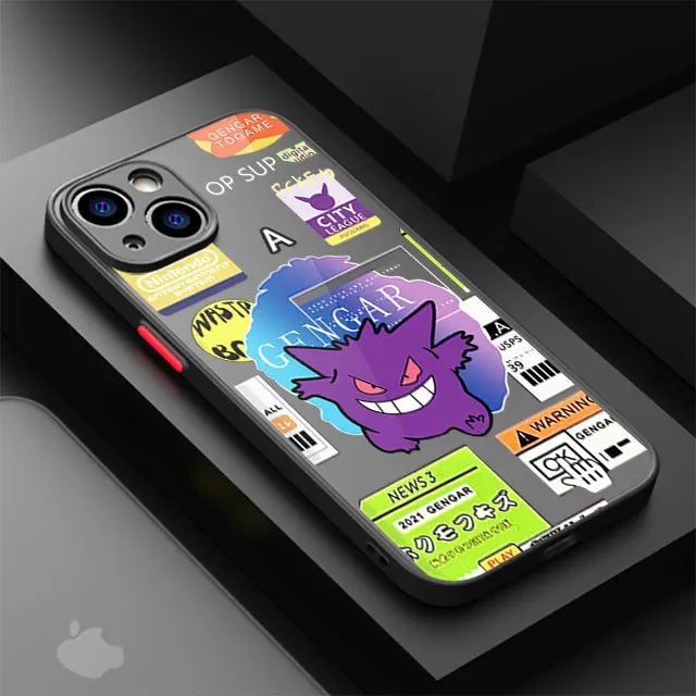 Funda de Pokémon Gengar de lujo para iPhone 15 SE XS X 14 Plus 11 12 Mini 13 Pro Max 8 XR 7 6S Plus 13 Mini XS Max Coque Soft Cover