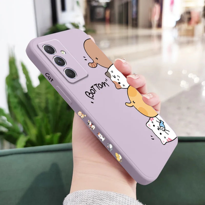 Funda d gatos para Samsung, A54, A34, A24, A14, A04, A04S, A04E, A73, A53, A33, A23, A13, A03, A72, A52, A52S, A32, A22, A12, A71, A51, 4G, 5G