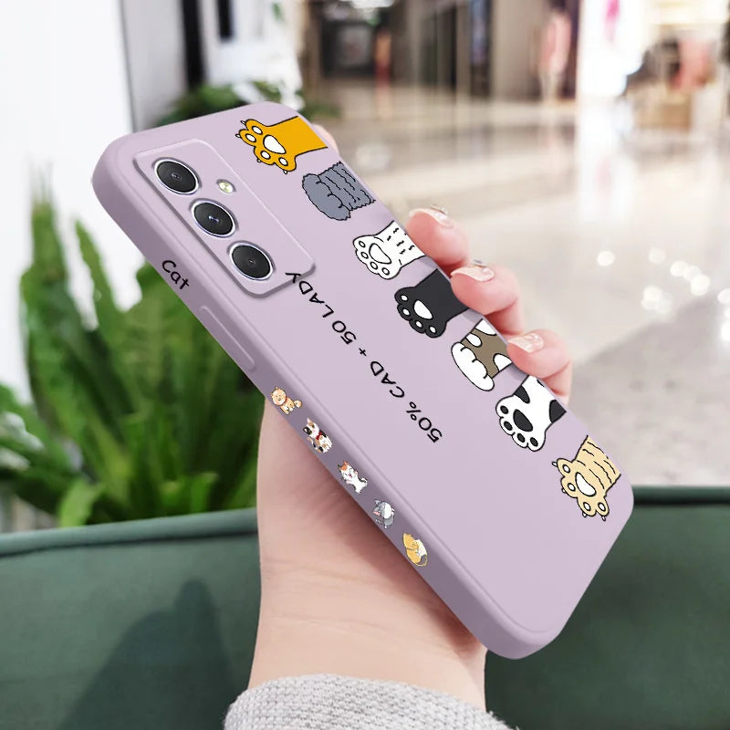 Funda d gatos para Samsung, A54, A34, A24, A14, A04, A04S, A04E, A73, A53, A33, A23, A13, A03, A72, A52, A52S, A32, A22, A12, A71, A51, 4G, 5G