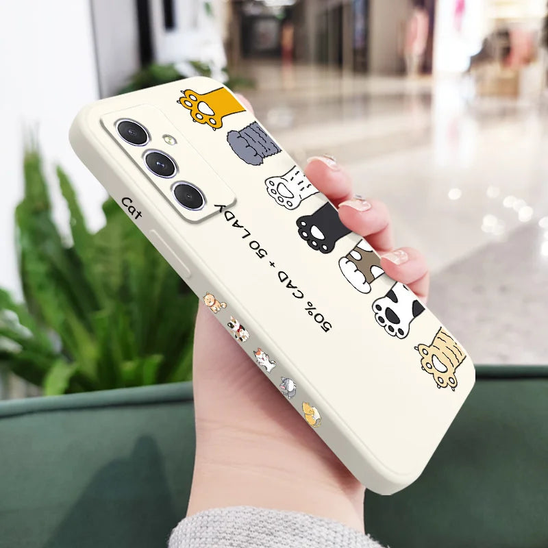 Funda d gatos para Samsung, A54, A34, A24, A14, A04, A04S, A04E, A73, A53, A33, A23, A13, A03, A72, A52, A52S, A32, A22, A12, A71, A51, 4G, 5G