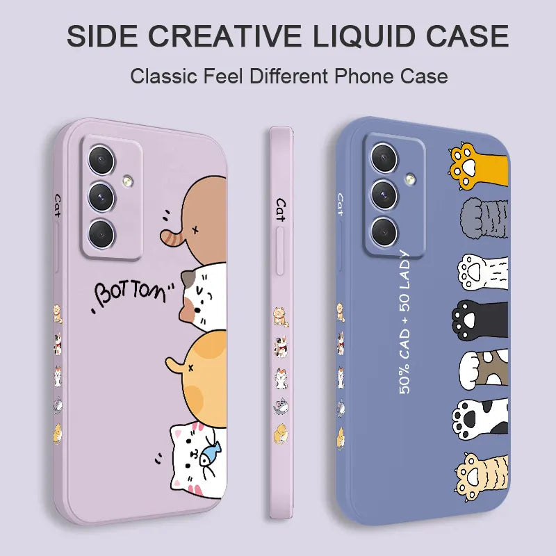 Funda d gatos para Samsung, A54, A34, A24, A14, A04, A04S, A04E, A73, A53, A33, A23, A13, A03, A72, A52, A52S, A32, A22, A12, A71, A51, 4G, 5G