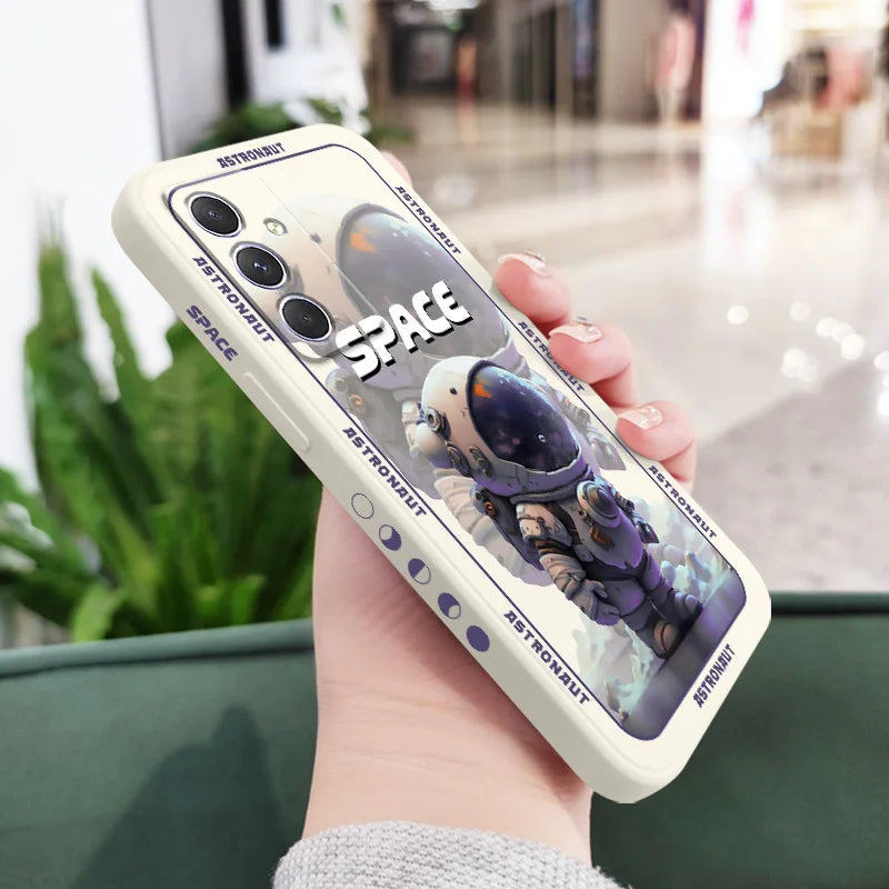 Funda de astronauta espacial para Samsung, A54, A34, A24, A14, A04, A04S, A04E, A73, A53, A33, A23, A13, A03, A72, A52, A52S, A32, A22, A12, A71, A51, 4G, 5G