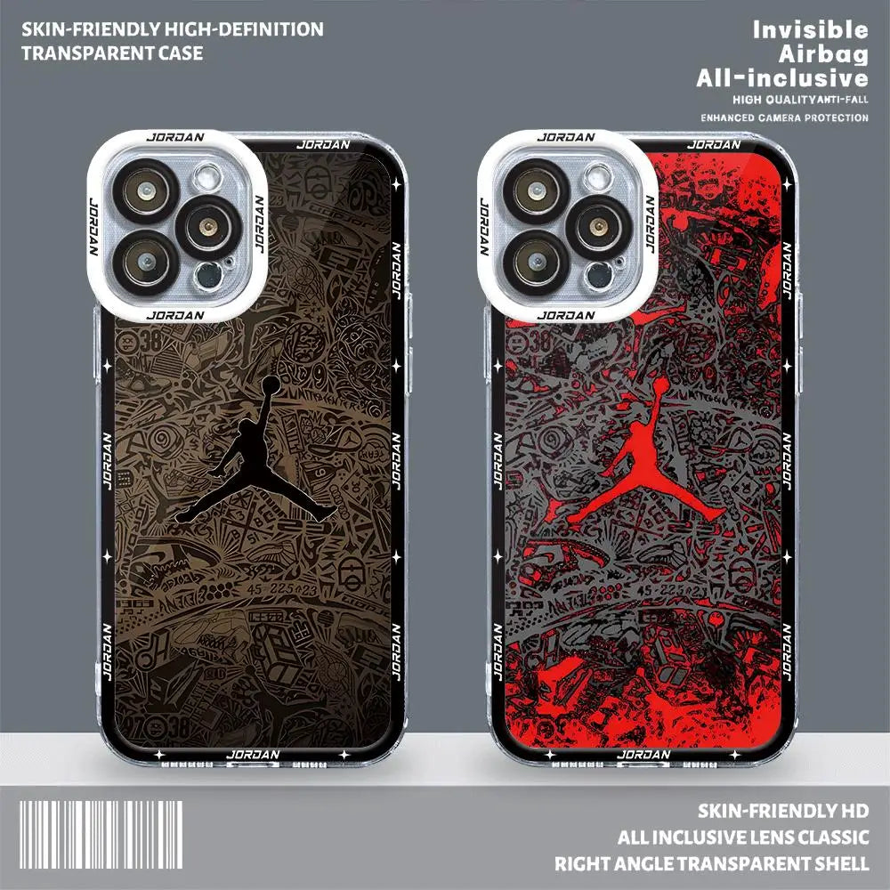 Funda de baloncesto con número 23 para Apple iPhone, 15, 11, 7, 6s, 14 Pro, XR, 15 Plus, 13 Pro Max, 8, 12 Mini, X, XS, SE, bolsa suave transparente