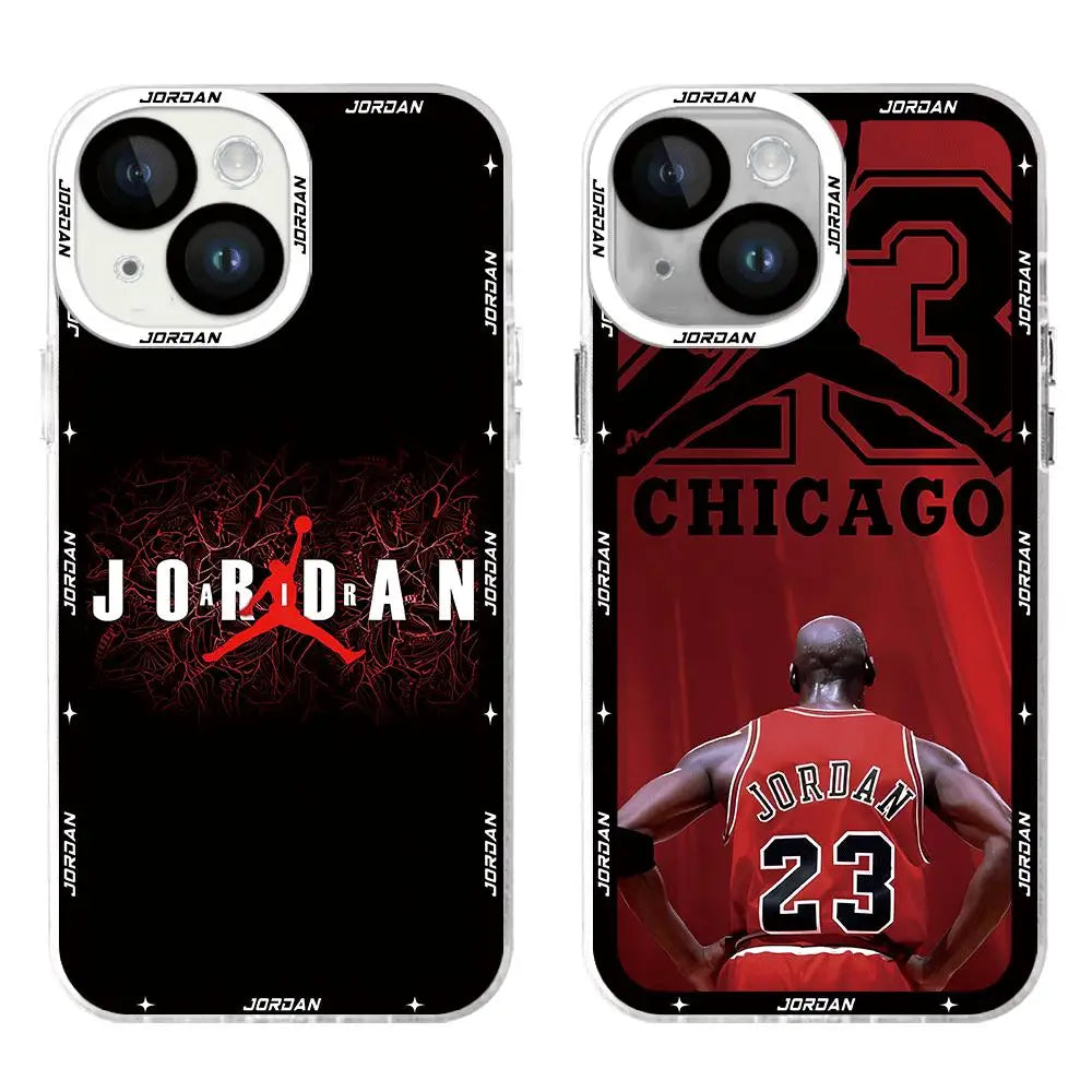 Funda de baloncesto con número 23 para Apple iPhone, 15, 11, 7, 6s, 14 Pro, XR, 15 Plus, 13 Pro Max, 8, 12 Mini, X, XS, SE, bolsa suave transparente