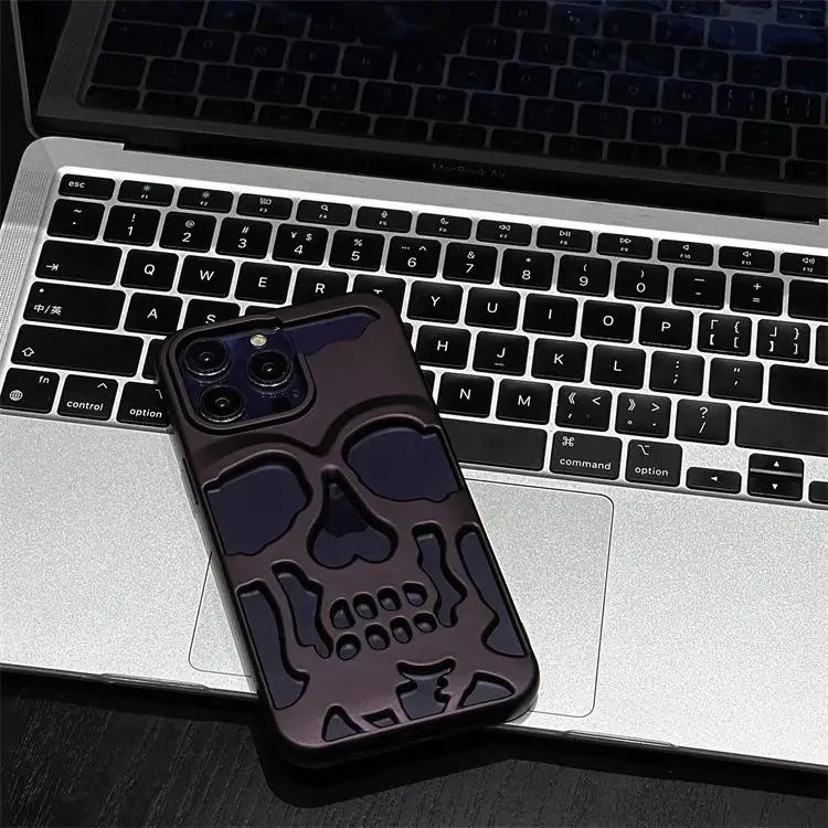 Funda de calavera de esqueleto de lujo para iPhone 11, 12, 13, 14, 15 Pro Max, fundas de teléfono a prueba de golpes, cubierta trasera, cámara, protección completa, Funda hueca