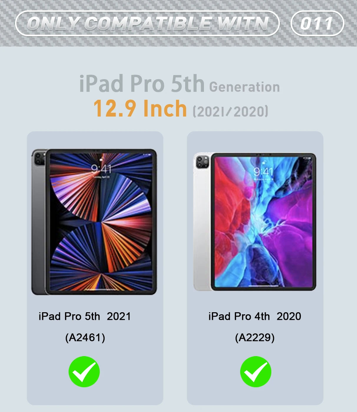 Funda de Combinación Resistente para iPad Pro 12.9 pulgadas (2018, 2020, 2021, 2022) con Soporte