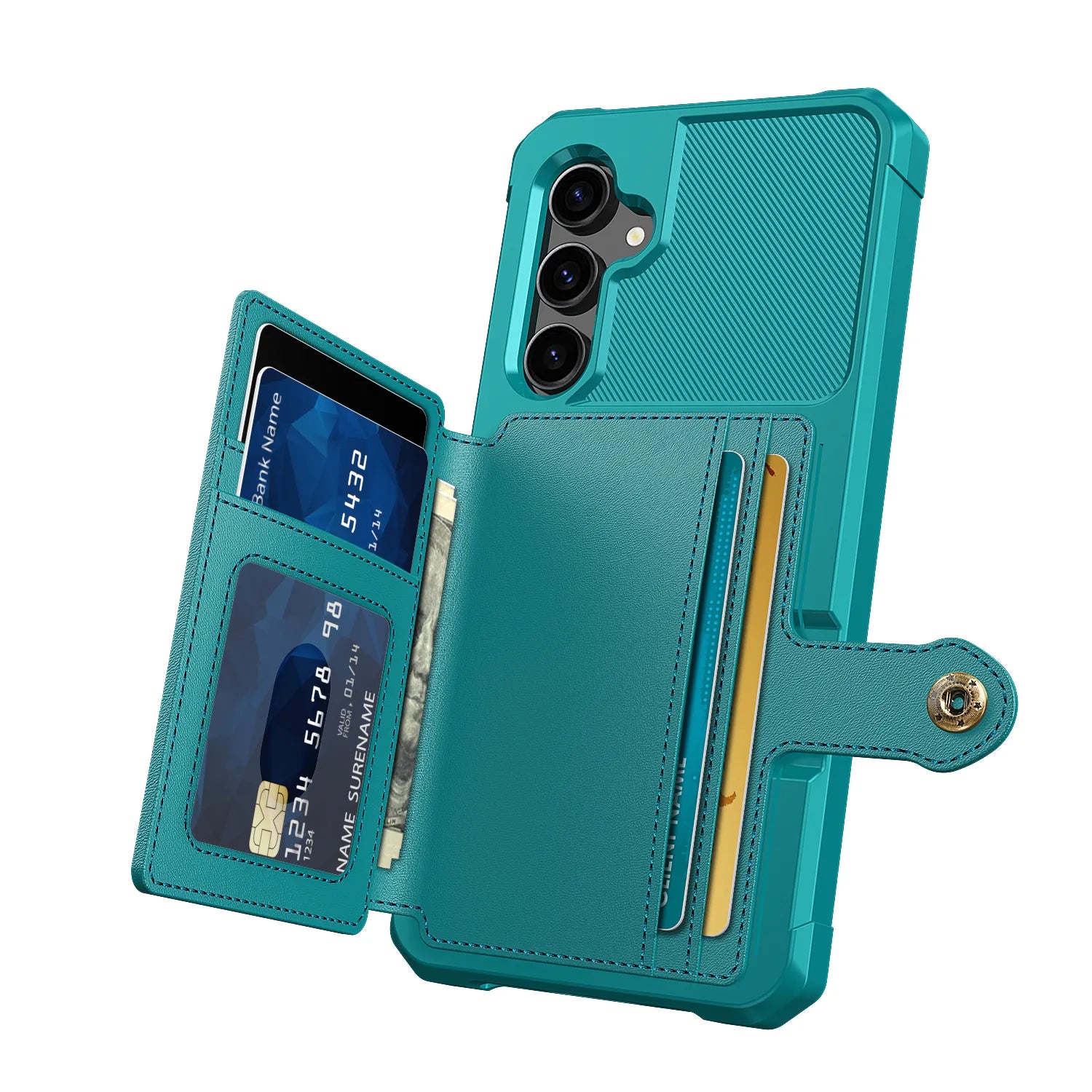 Funda de TPU para tarjetas magnéticas, cartera para Samsung A54, A14, A34, A13, A23, A33, A53, A73, A52, A72, S20 Plus, S23, S21 Ultra, S22