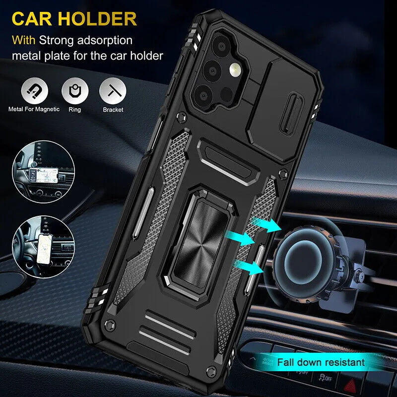 Funda ARMOR con protector de cámara deslizante para Samsung Galaxy