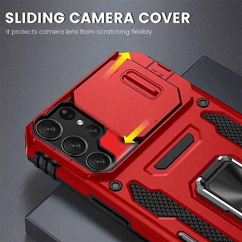 Funda ARMOR con protector de cámara deslizante para Samsung Galaxy