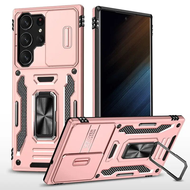 Funda ARMOR con protector de cámara deslizante para Samsung Galaxy