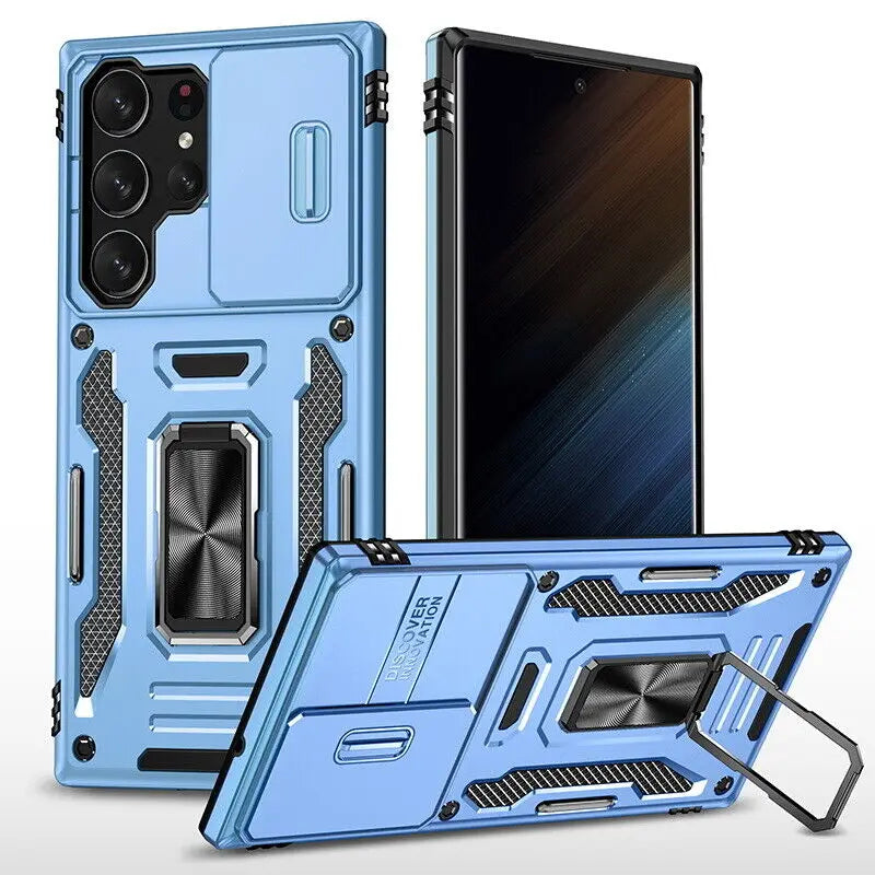 Funda ARMOR con protector de cámara deslizante para Samsung Galaxy