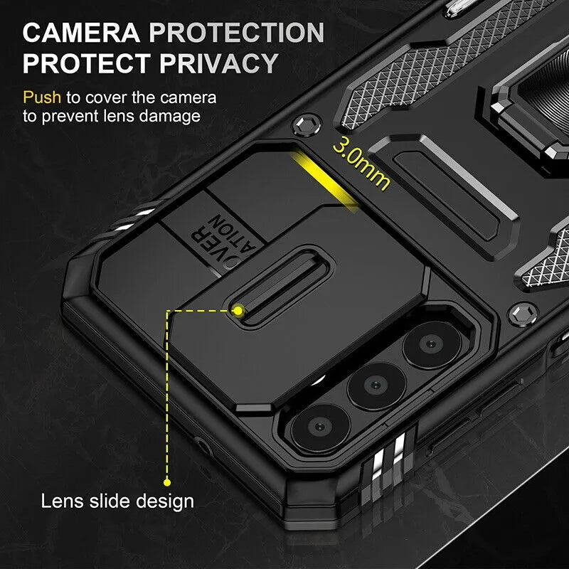 Funda ARMOR con protector de cámara deslizante para Samsung Galaxy