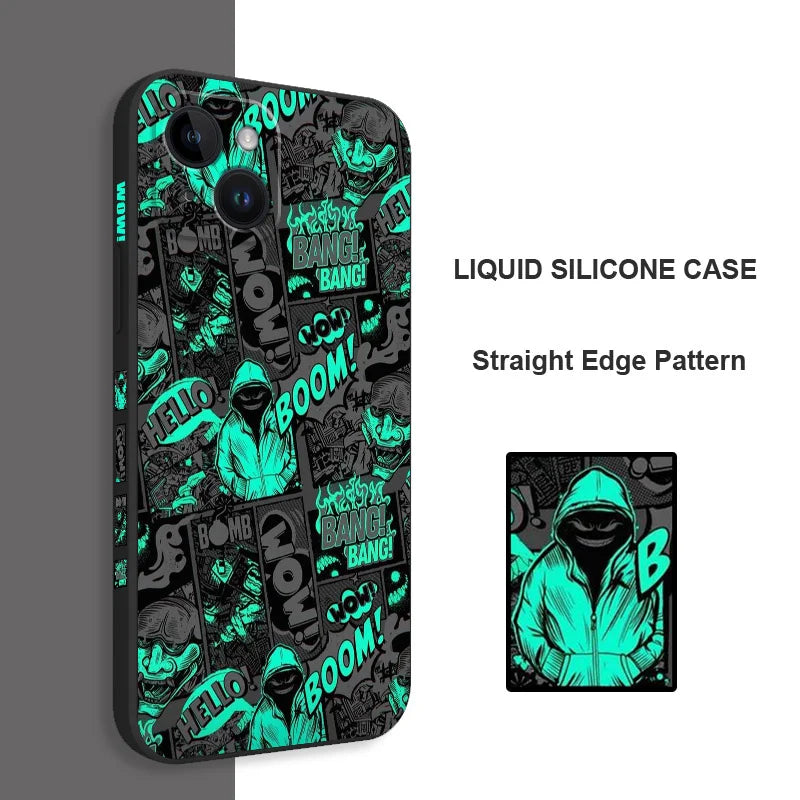 Funda de silicona para teléfono móvil iPhone, carcasa con diseño de murciélagos en el dedo medio para iPhone 15, 14, 13, 12, 11, X, XR, XS, SE2, SE2020, 8, 7, 6, 6S Plus Pro Max Mini