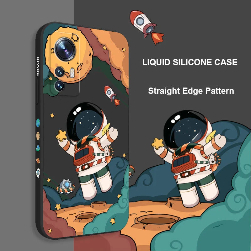 Funda de Teléfono Hello Astronaut para Xiaomi Mi 13, 13T, 12, 11 Ultra, 10, 9, 12T, 11T, 10T, 9T Pro Lite, Poco F5, F4, X4, M4, F3, X3 Pro 4G 5G GT: Diseño Divertido y Protección Confiable