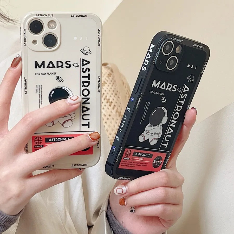 Funda de Teléfono con Diseño de Astronauta para Huawei - Protector de Silicona Suave Cuadrado - Compatible con P20, P30 Pro, Mate 30, 20 Pro, Nova 5T, 6SE, Y9 Prime 2019