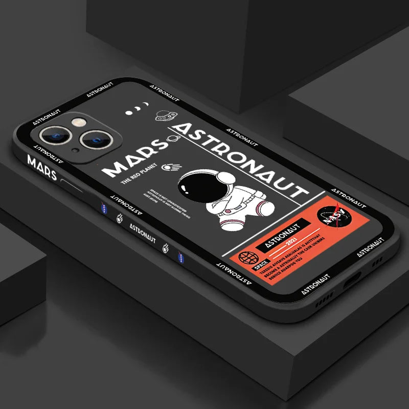 Funda de Teléfono con Diseño de Astronauta para Huawei - Protector de Silicona Suave Cuadrado - Compatible con P20, P30 Pro, Mate 30, 20 Pro, Nova 5T, 6SE, Y9 Prime 2019