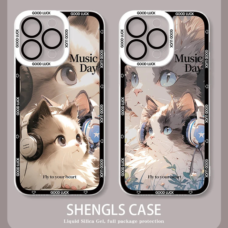 Funda de Teléfono con diseño de Gato para iPhone