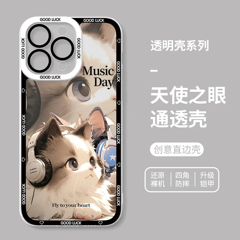 Funda de Teléfono con diseño de Gato para iPhone