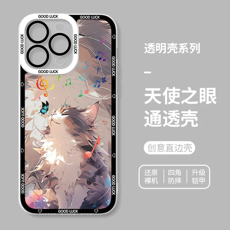 Funda de Teléfono con diseño de Gato para iPhone