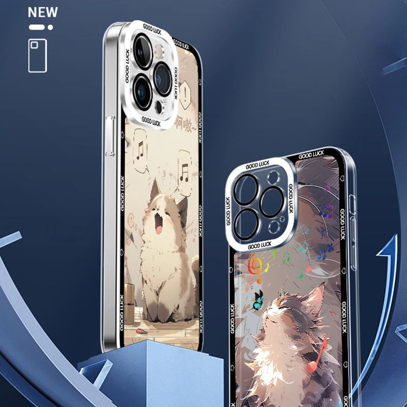 Funda de Teléfono con diseño de Gato para iPhone