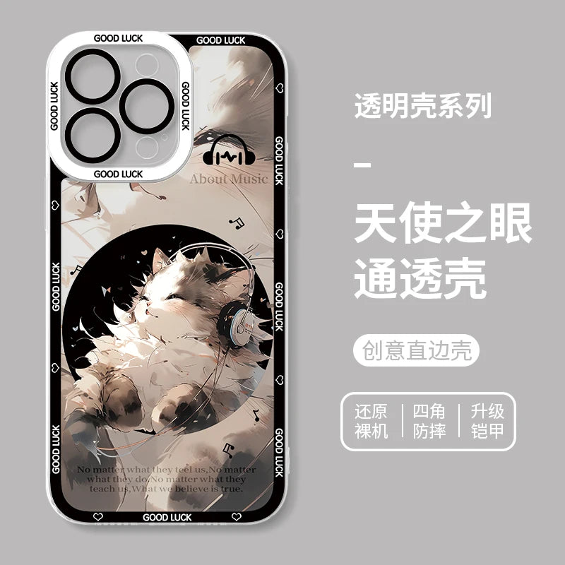 Funda de Teléfono con diseño de Gato para iPhone