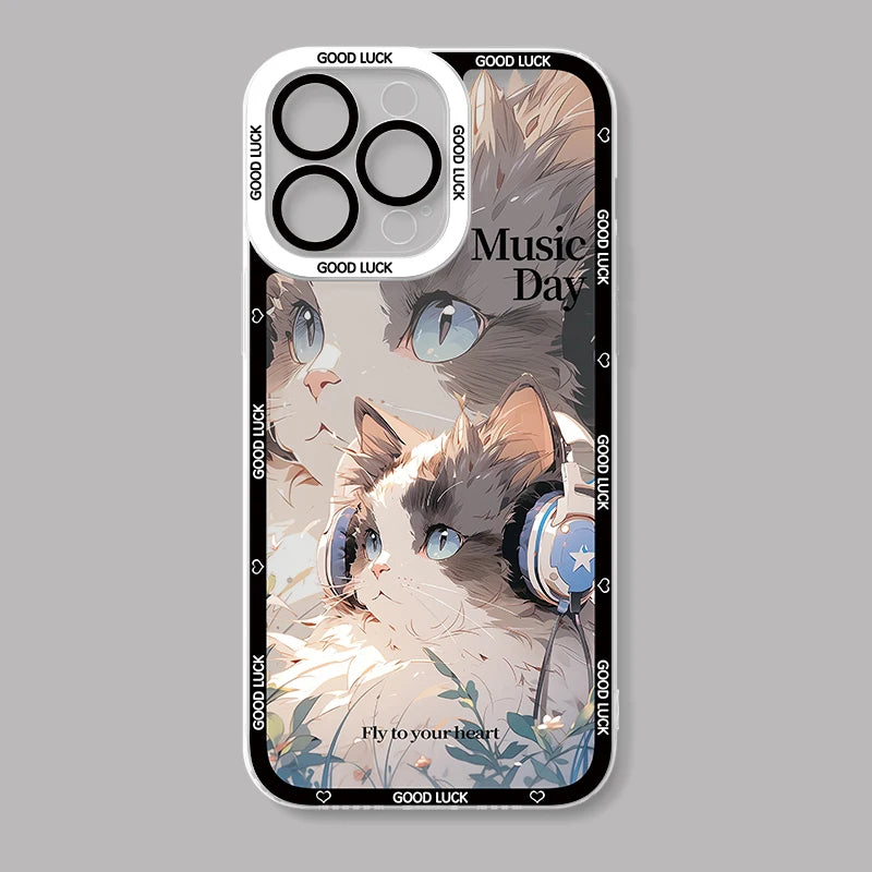 Funda de Teléfono con diseño de Gato para iPhone