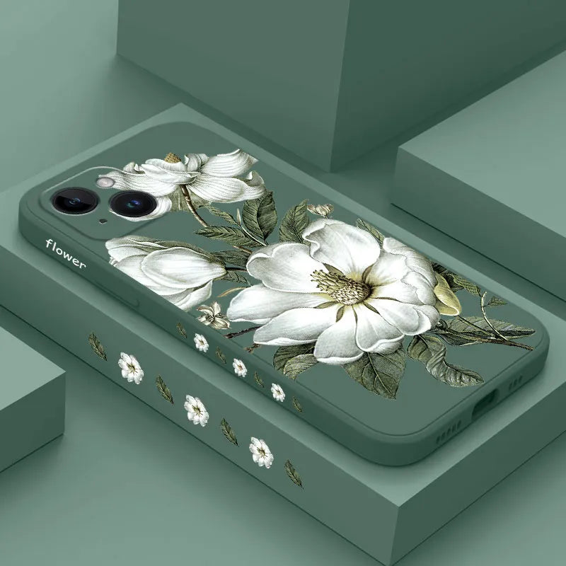 Funda Flores primavera para iPhone, 15, 14, 13, 12, 11 Pro Max, Mini, X, XR, XS, SE2020, 8, 7 Plus, 6, 6S Plus