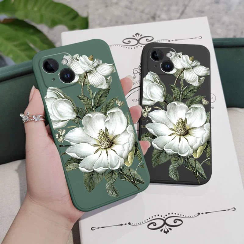 Funda Flores primavera para iPhone, 15, 14, 13, 12, 11 Pro Max, Mini, X, XR, XS, SE2020, 8, 7 Plus, 6, 6S Plus