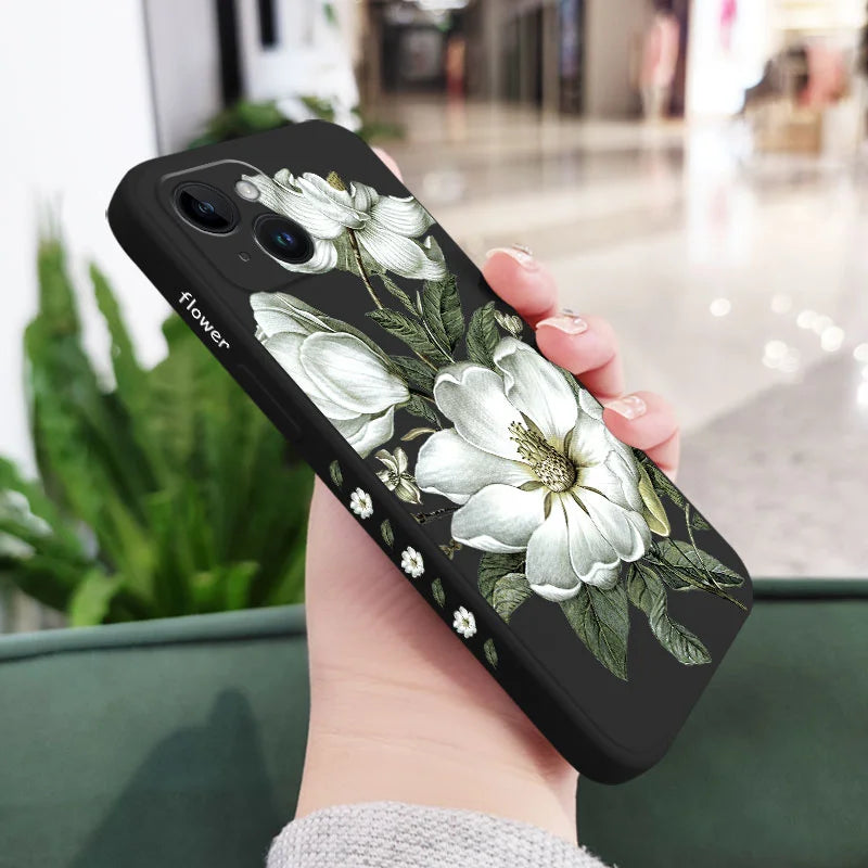 Funda Flores primavera para iPhone, 15, 14, 13, 12, 11 Pro Max, Mini, X, XR, XS, SE2020, 8, 7 Plus, 6, 6S Plus