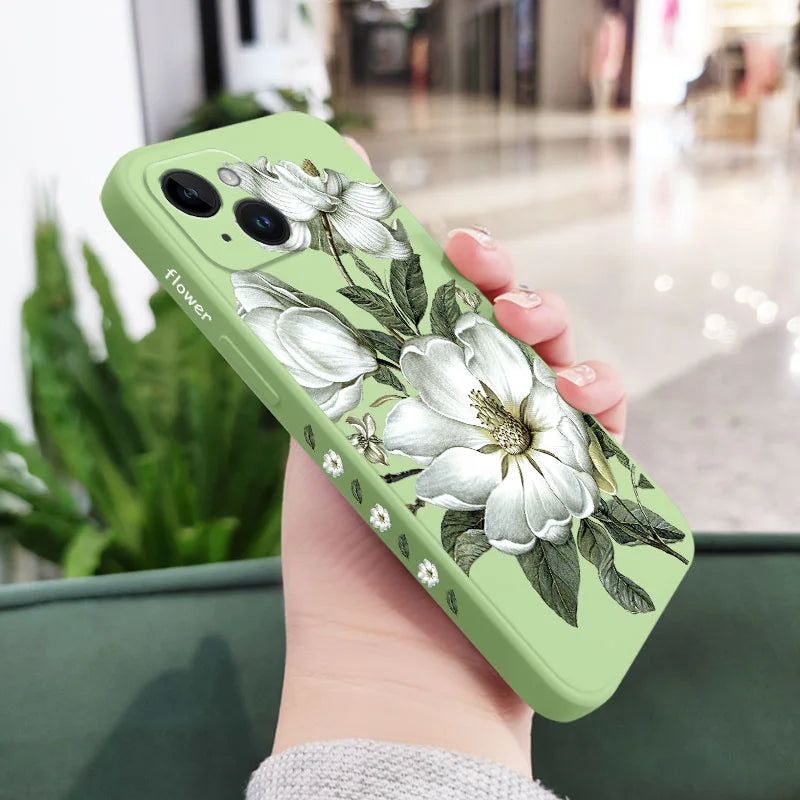 Funda Flores primavera para iPhone, 15, 14, 13, 12, 11 Pro Max, Mini, X, XR, XS, SE2020, 8, 7 Plus, 6, 6S Plus