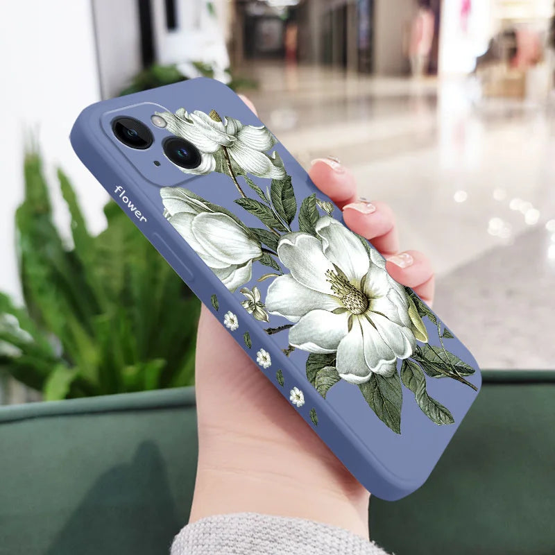 Funda Flores primavera para iPhone, 15, 14, 13, 12, 11 Pro Max, Mini, X, XR, XS, SE2020, 8, 7 Plus, 6, 6S Plus