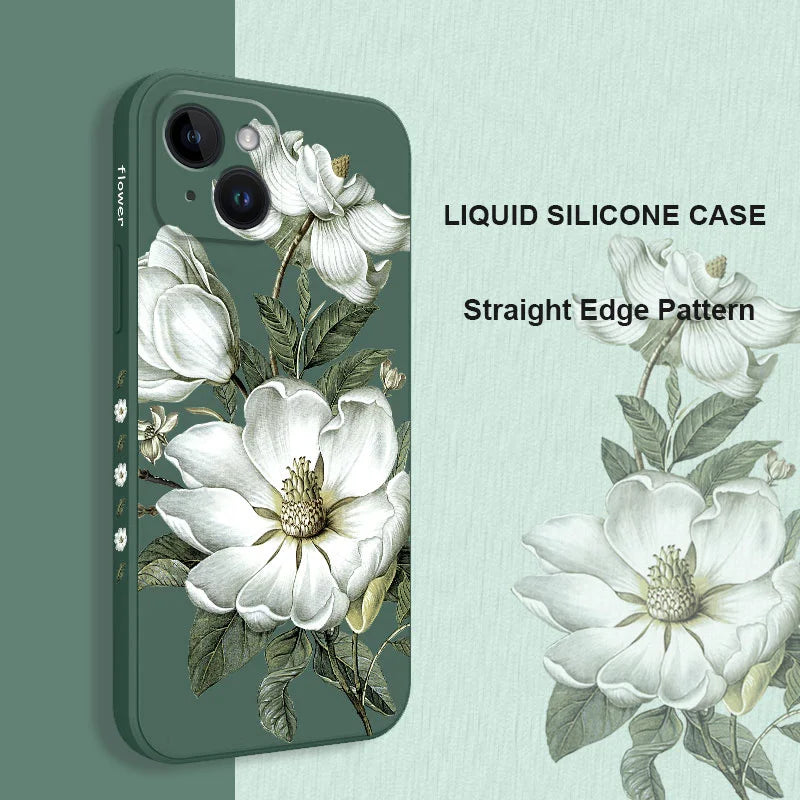 Funda Flores primavera para iPhone, 15, 14, 13, 12, 11 Pro Max, Mini, X, XR, XS, SE2020, 8, 7 Plus, 6, 6S Plus