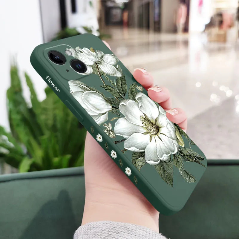 Funda Flores primavera para iPhone, 15, 14, 13, 12, 11 Pro Max, Mini, X, XR, XS, SE2020, 8, 7 Plus, 6, 6S Plus