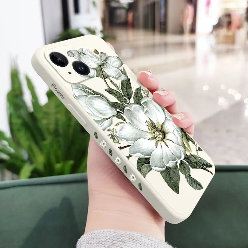 Funda Flores primavera para iPhone, 15, 14, 13, 12, 11 Pro Max, Mini, X, XR, XS, SE2020, 8, 7 Plus, 6, 6S Plus