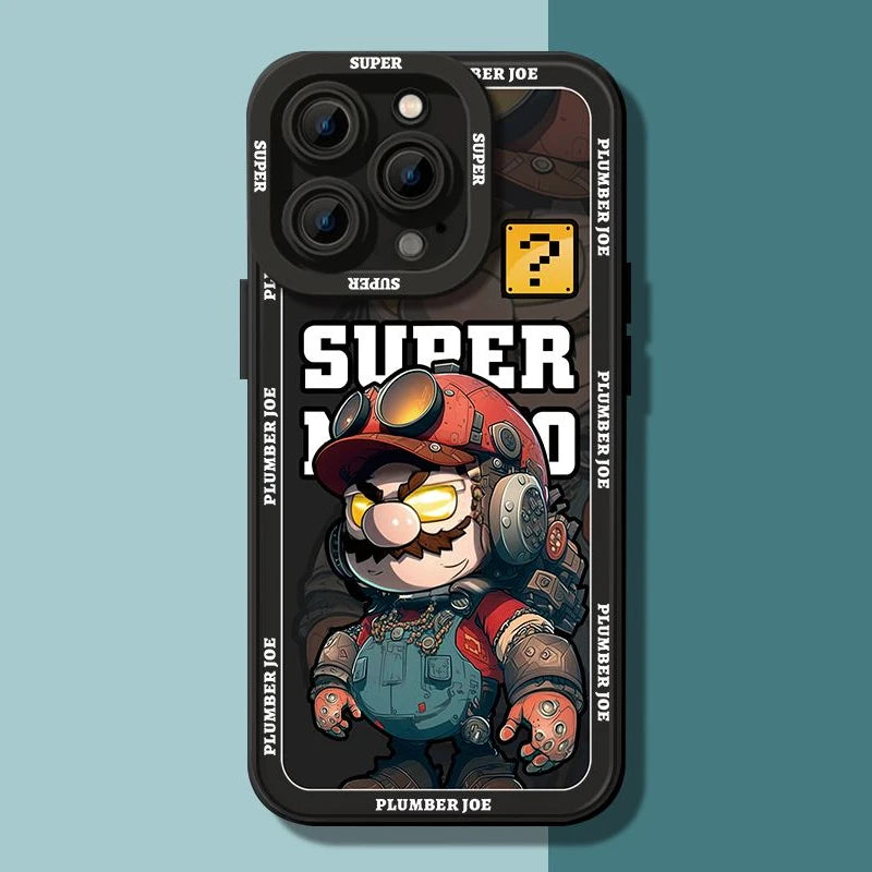 Funda S.Mario  trasera dura de silicona para iPhone 14, 13, 12, 11 Pro Max, 14Plus, 14Pro, X, XR, XS, 7, 8 Plus