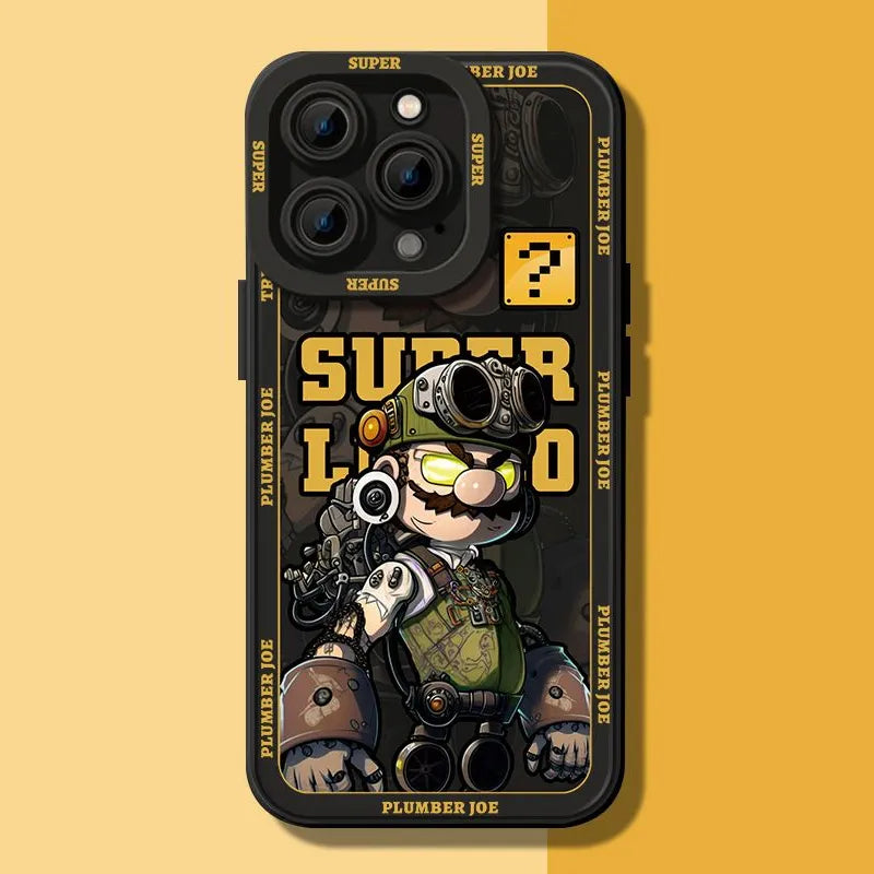 Funda S.Mario  trasera dura de silicona para iPhone 14, 13, 12, 11 Pro Max, 14Plus, 14Pro, X, XR, XS, 7, 8 Plus