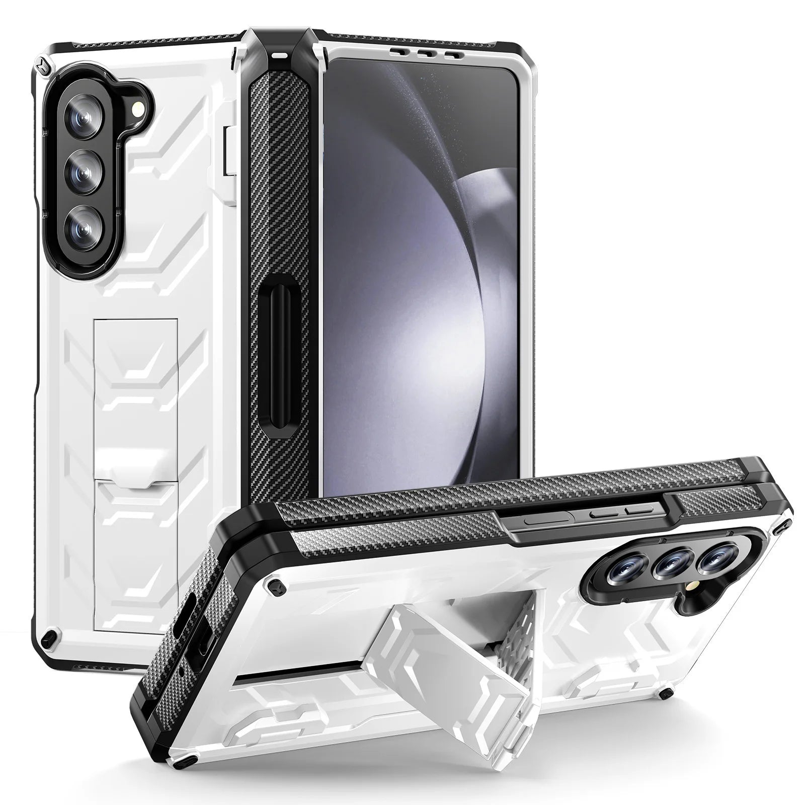 Funda de teléfono armor  para Samsung Galaxy Z Fold 5 4 3 Fold5 Fold4 Fold3 5G con soporte para bolígrafo y protector de pantalla