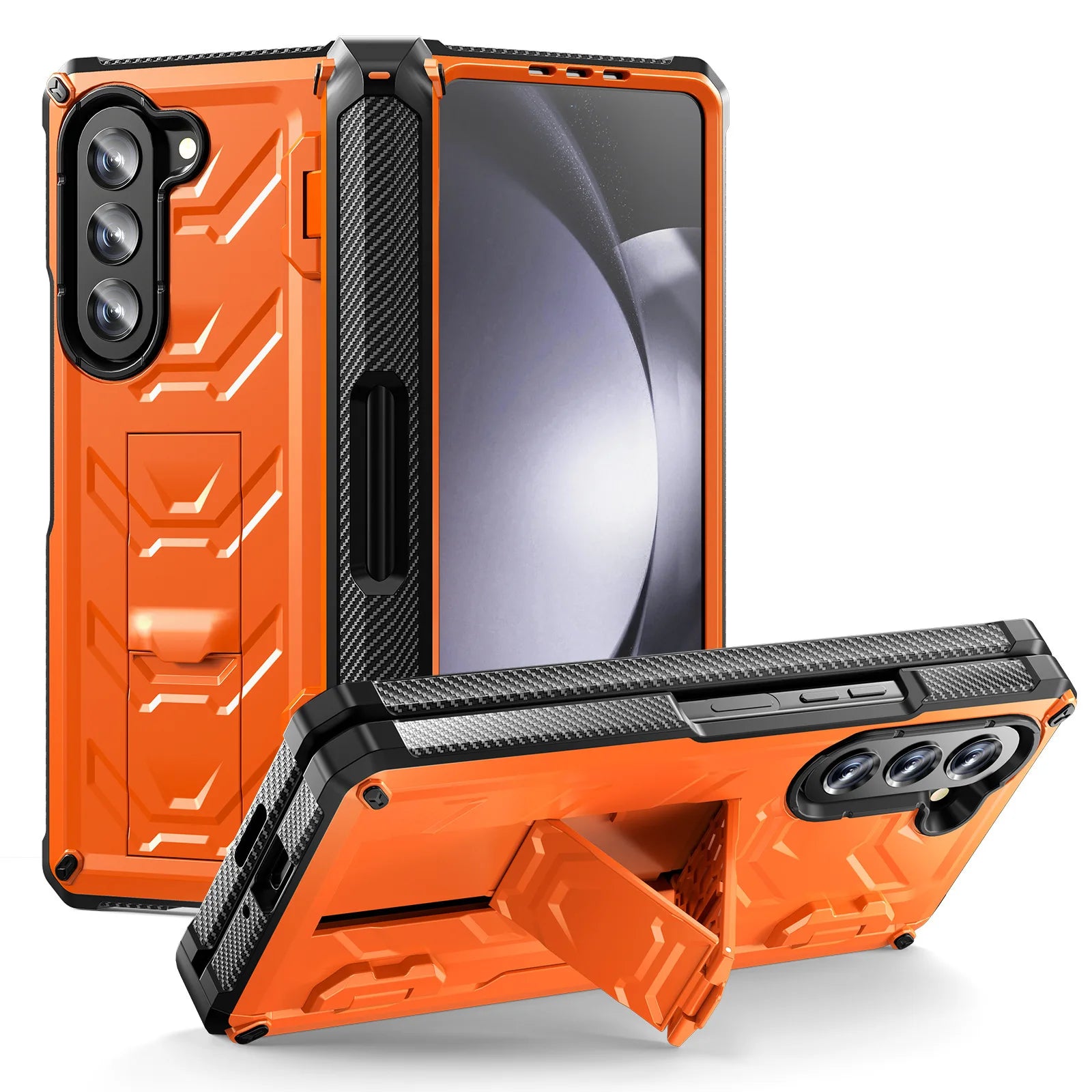 Funda de teléfono armor  para Samsung Galaxy Z Fold 5 4 3 Fold5 Fold4 Fold3 5G con soporte para bolígrafo y protector de pantalla