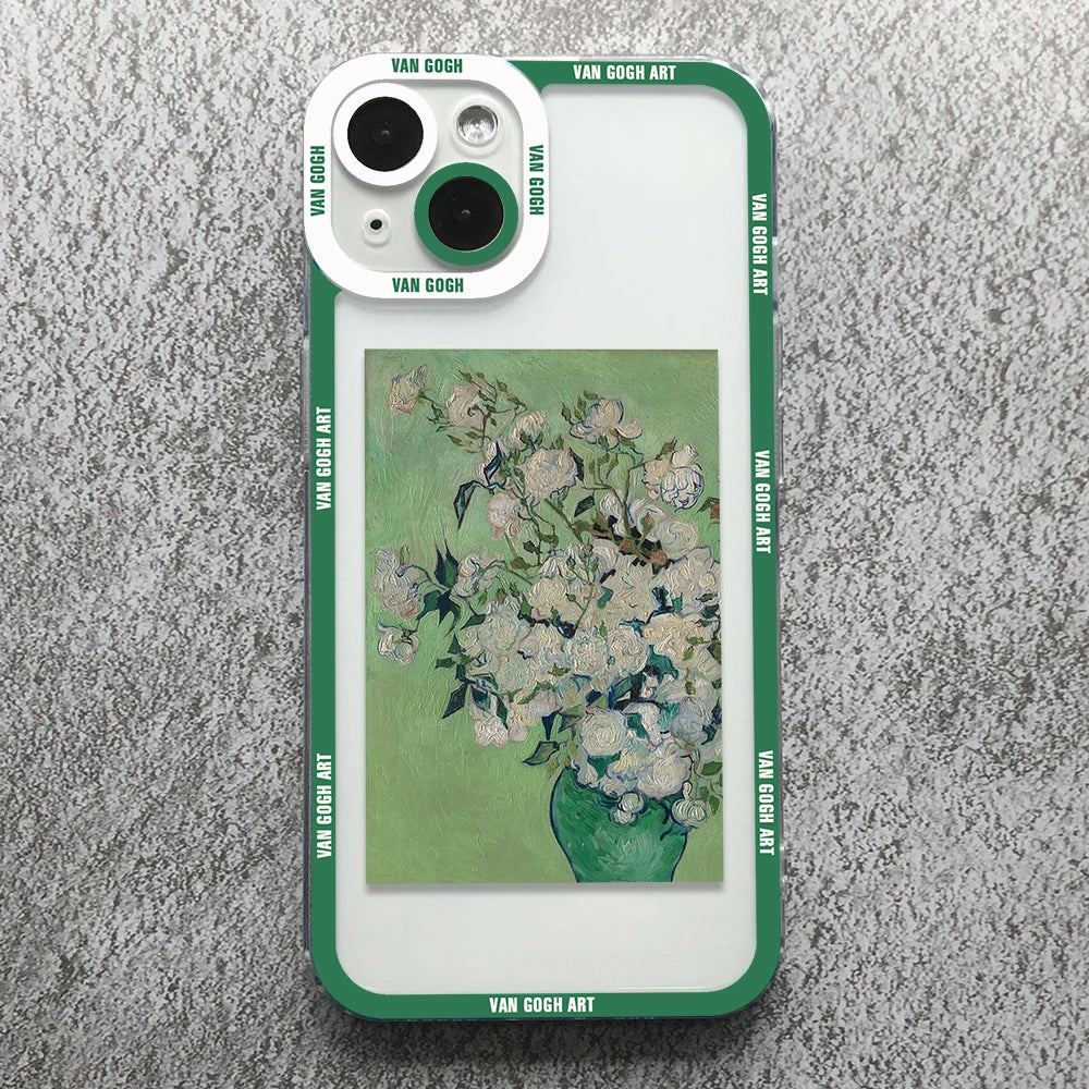 Funda  Arte Van Gogh para iPhone 14, 13, 12, 11 Pro Max, Mini, XS, X, XR, SE, 7, 8 Plus