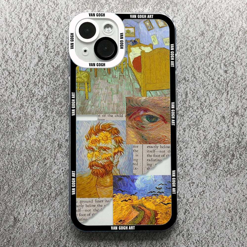 Funda  Arte Van Gogh para iPhone 14, 13, 12, 11 Pro Max, Mini, XS, X, XR, SE, 7, 8 Plus