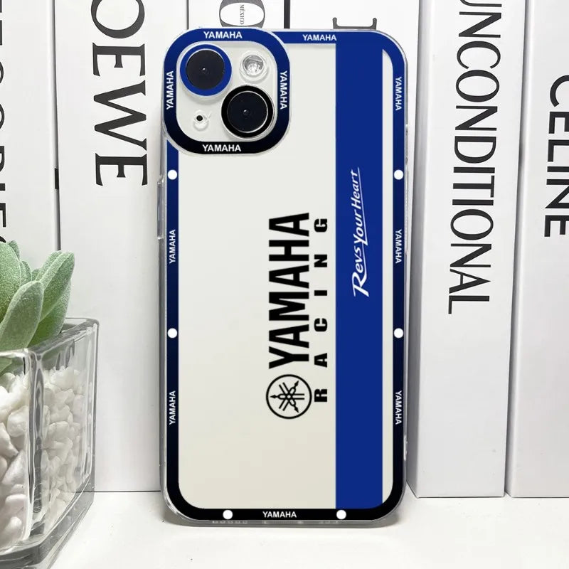 Funda de teléfono de carreras para motocicleta YAMAHA, cubierta transparente de Ojos de Ángel para IPhone 14ProMax 13 14 12 11 Pro Max Mini