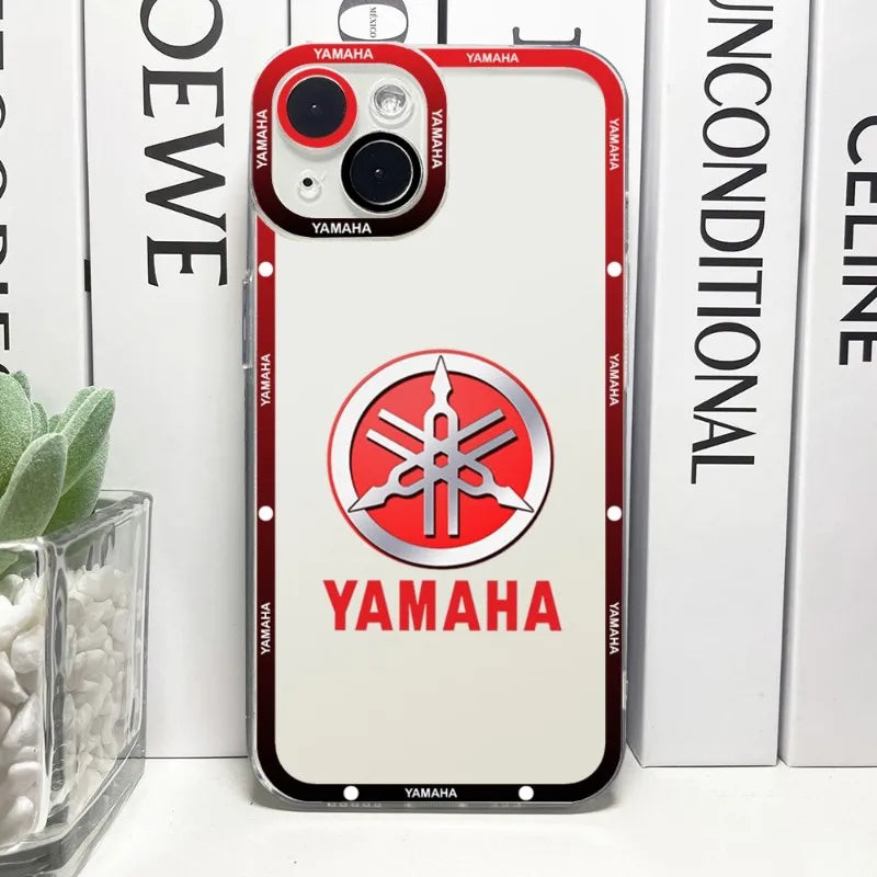 Funda de teléfono de carreras para motocicleta YAMAHA, cubierta transparente de Ojos de Ángel para IPhone 14ProMax 13 14 12 11 Pro Max Mini