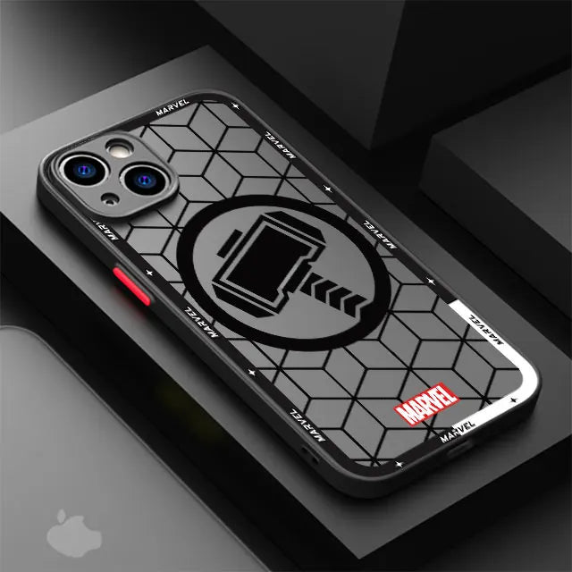 Funda de teléfono mate para IPhone 15, 13, 12, 11, 14 Pro Max, 13Mini, X, XS Max, XR, 7, 8 Plus, SE(2022), funda transparente de Marvel, Iron Man, Spider