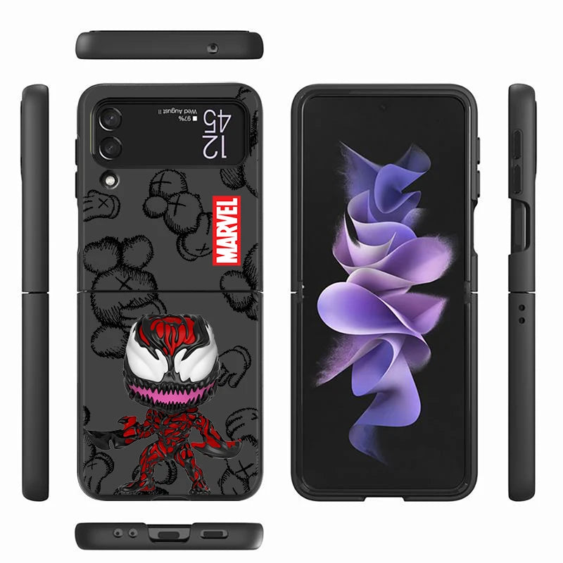 Funda de teléfono para Samsung Galaxy Z Flip 5 Z Flip 4 ZFlip ZFlip3 Z Flip 3 5G ZFlip4 Flip4 Flip3 Marvel Ironman Venom