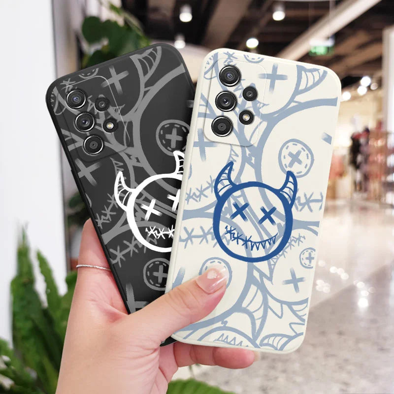 Funda de TPU diablo para Samsung, A54, A34, A24, A14, A73, A53, A33, A23, A13, A03, A03S, A72, A52, A52S, A32, A12, A71, A51, A22, A21S, A04, A04S, 4G, 5G