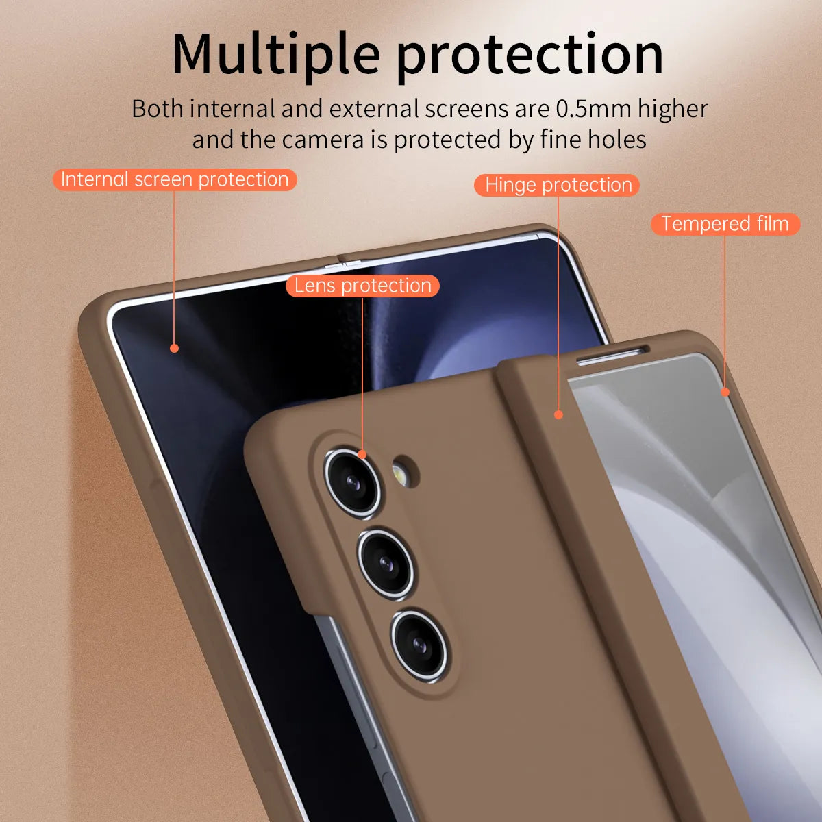 Funda dura de PC para teléfono Samsung Galaxy Z Fold 5, protección de bisagra, a prueba de golpes con Protector de pantalla para Z Fold5