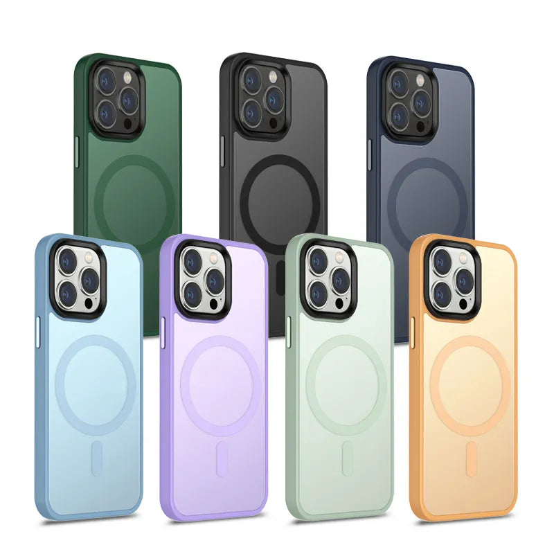 Funda magnética de carga inalámbrica para IPhone 14 Pro Max, cubierta acrílica dura semitransparente, novedad de 2022